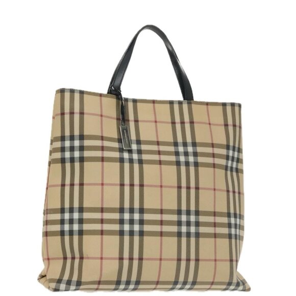BURBERRY Nova Check Tote Bag PVC Beige Auth - Picture 10 of 15